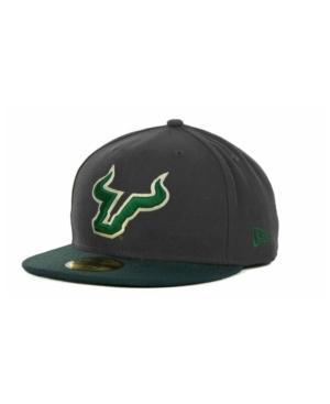 New Era South Florida Bulls 2-tone Graphite And Team Color 59fifty Cap