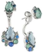 Lonna & Lilly Silver-tone Multi-stone Front And Back Earrings