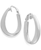 Lauren Ralph Lauren Silver-tone Sculpted Clip-top Hoop Earrings