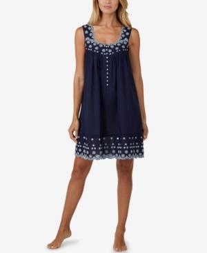Eileen West Embroidered Scallop-edged Short Nightgown