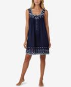 Eileen West Embroidered Scallop-edged Short Nightgown