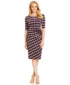 Connected Petite Grid-print Sheath Dress