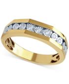 Beautiful Beginnings Men's Diamond Wedding Ring (1/8 Ct. T.w.) In 14k Yellow Gold