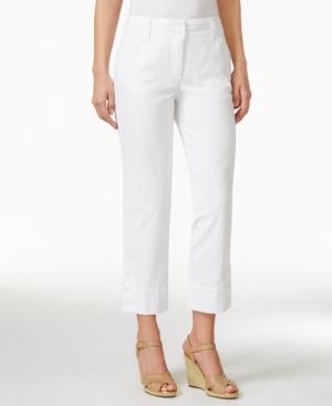 Charter Club 3-button Denim Capri, White Wash