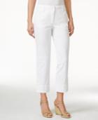 Charter Club 3-button Denim Capri, White Wash