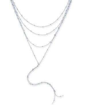 Inc International Concepts Silver-tone Multi-layer Lariat Choker Necklace, 14 + 3 Extender, Created For Macy's