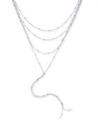 Inc International Concepts Silver-tone Multi-layer Lariat Choker Necklace, 14 + 3 Extender, Created For Macy's