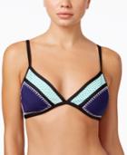 Bar Iii Whip It Good Colorblocked Bikini Top, Only At Macy's Women's Swimsuit