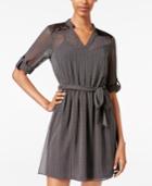 Bcx Juniors' Sheer Belted A-line Dress
