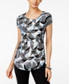 Alfani Printed Shirttail-hem Top, Only At Macy's