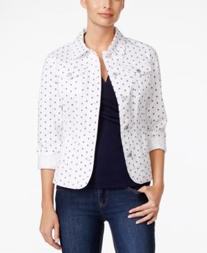 Charter Club Sailboat-print Denim Jacket, Only At Macy's