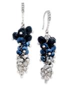 Inc International Concepts Silver-tone Jet Stone And Crystal Cluster Drop Earrings, Only At Macy's
