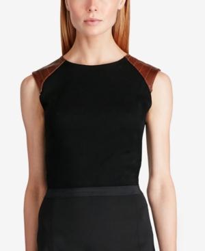 Polo Ralph Lauren Leather-trim Top