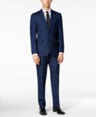 Vince Camuto Men's Slim-fit Hazy Blue Windowpane Suit