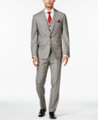Ryan Seacrest Distinction Slim-fit Black And White Glen Plaid Vested Suit, Only At Macy's