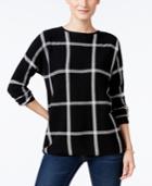 Charter Club Cashmere Windowpane-print Sweater, Only At Macy's