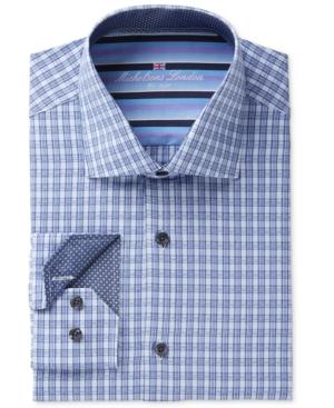 Michelsons Of London Men's Slim-fit Texture Check Dress Shirt