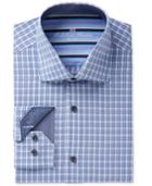 Michelsons Of London Men's Slim-fit Texture Check Dress Shirt