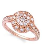 Wrapped In Love Diamond Disk Ring In 14k Rose Gold (1/2 Ct. T.w.)
