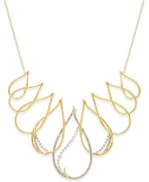 Eliot Danori Gold-tone Crystal Teardrop Collar Necklace