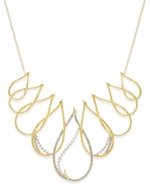 Eliot Danori Gold-tone Crystal Teardrop Collar Necklace