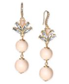 I.n.c. Gold-tone Multi-stone & Imitation Pearl Drop Earrings, Created For Macy's