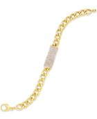 Diamond Id Link Bracelet (1-1/5 Ct.t.w.) In 14k Gold-plated Sterling Silver