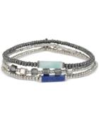 Kenneth Cole Silver-tone Beaded Stretch Bracelet