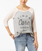 Hybrid Juniors' Kinda Care Graphic T-shirt