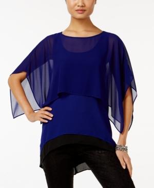 Alfani Chiffon-overlay Top, Only At Macy's