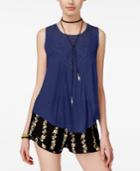 American Rag Juniors' Lace-trim Textured Tank Top, Only At Macy's