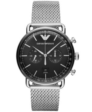 Emporio Armani Men's Chronograph Stainless Steel Mesh Bracelet Watch 43mm