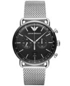 Emporio Armani Men's Chronograph Stainless Steel Mesh Bracelet Watch 43mm