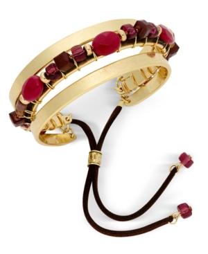 Inc International Concepts Gold-tone Mixed Stone Slide Bracelet, Only At Macy's