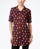 Style & Co. Paisley-print Mesh Tunic, Only At Macy's