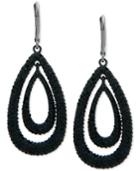 Anne Klein Hematite-tone Pave Orbital Drop Earrings, Created For Macy's