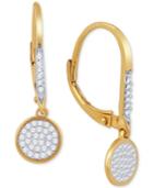 Diamond Pave Drop Earrings (1/5 Ct. T.w.) In 10k Gold