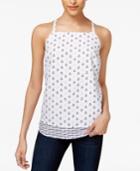 Maison Jules Anchor-print Layered-hem Top, Created For Macy's