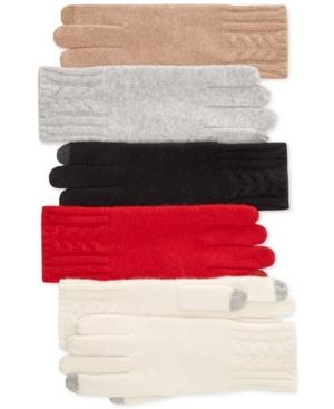 Charter Club Cable Cashmere Tech Gloves, Created For Macy's