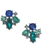 I.n.c. Hematite-tone Multi-crystal Cluster Stud Earrings, Created For Macy's