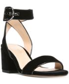 Franco Sarto Marcy Block-heel Velvet Sandals Women's Shoes