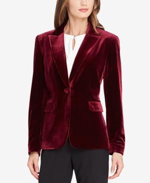 Tahari Asl Velvet One-button Blazer