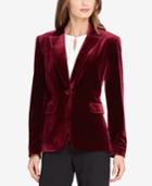 Tahari Asl Velvet One-button Blazer