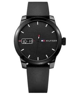 Tommy Hilfiger Men's Black Silicone Strap Watch 42mm