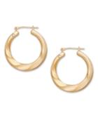 Signature Gold™ 14k Gold Earrings, Diamond Accent Round Twist Hoop Earrings