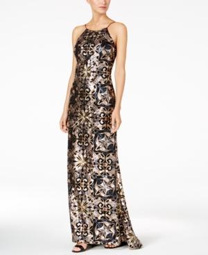 Calvin Klein Sequined Slip Gown