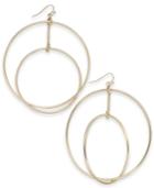 Thalia Sodi Gold-tone Double-row Drop Hoop Earrings, Created For Macy's