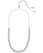 Kenneth Cole New York Silver-tone Pave Bead & Imitation Pearl 30 Slider Necklace
