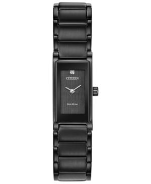 Citizen Eco-drive Women's Axiom Black Stainless Steel Bracelet Watch 15mm