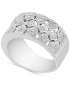 Diamond Openwork Statement Ring (1/10 Ct. T.w.) In Sterling Silver